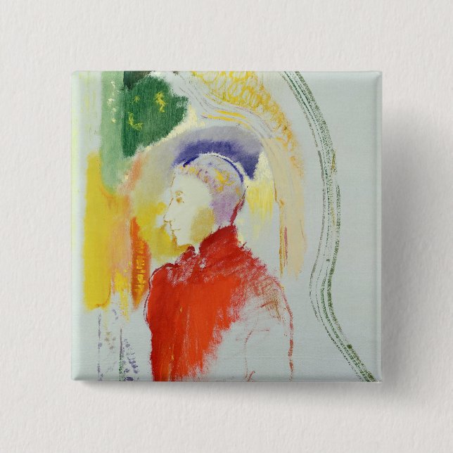 A Figure (w/c on paper) 15 Cm Square Badge (Front)