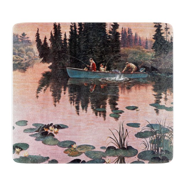 A Fine Catch by John Clymer Cutting Board (Front)