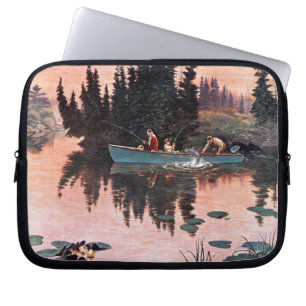 A Fine Catch by John Clymer Laptop Sleeve