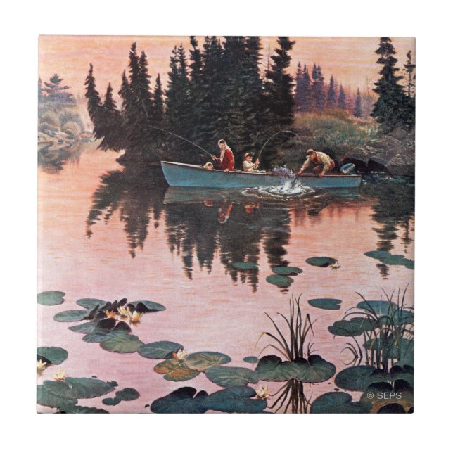 A Fine Catch by John Clymer Tile (Front)