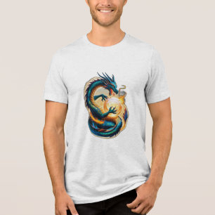 A fire-breathing dragon Tri-Blend shirt