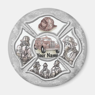 A Firefighter Maltese Cross Magnet