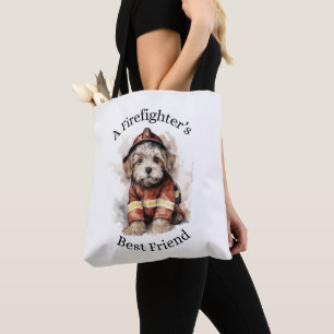 A Firefighter’s Best Friend Dog Fireman Outfit Tote Bag