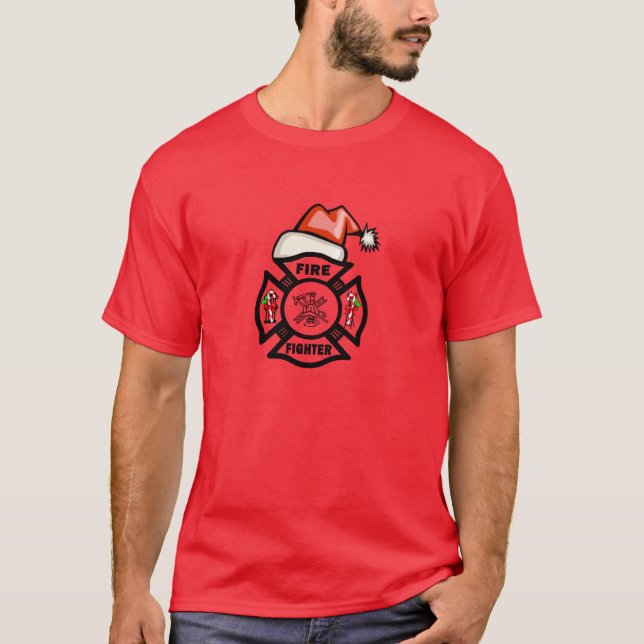 A Firefighter Santa Claus T-Shirt (Front)