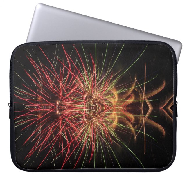 A Fireworks Display at Night Laptop Sleeve (Front)