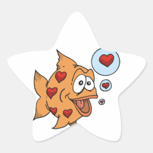 A Fish in Love - Star Sticker