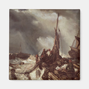 A Fisherman Pulling in a Net, 1868 Magnet