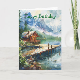 A Fishing Hose On The Lake Birthday Card
