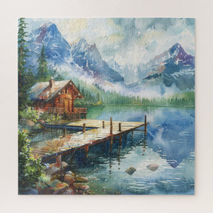 A Fishing Hose On The Lake Jigsaw Puzzle