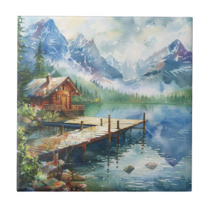 A Fishing Hose On The Lake Tile