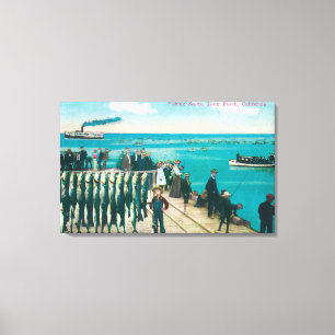 A Fishing Scene with a Huge Catch Canvas Print