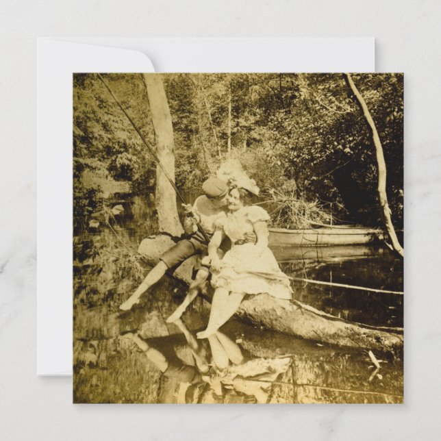 A Fishing Smack - Vintage Stereoview Holiday Card (Front)