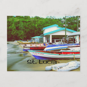 A fishing village in St. Lucia Postcard