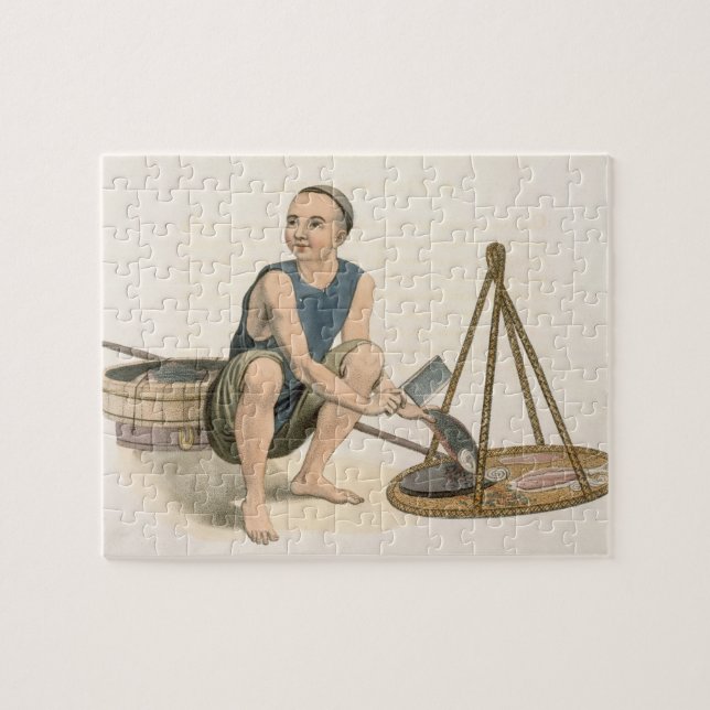 A Fishmonger, plate 39 from 'The Costumes of China Jigsaw Puzzle (Horizontal)