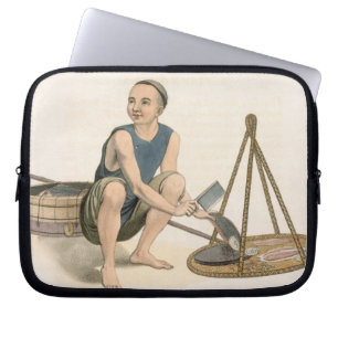 A Fishmonger, plate 39 from 'The Costumes of China Laptop Sleeve