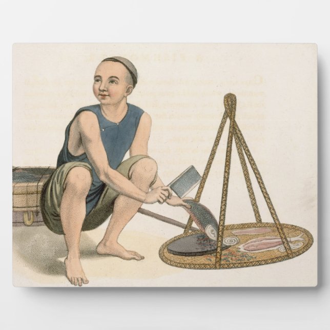 A Fishmonger, plate 39 from 'The Costumes of China Plaque (Front)