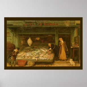 A Fishmonger's Shop by Frederick Walker Poster