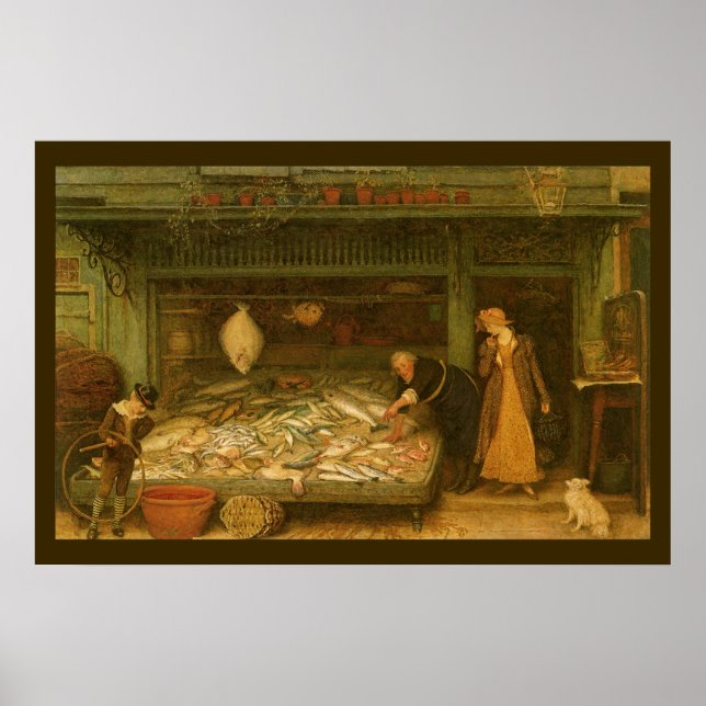 A Fishmonger's Shop by Frederick Walker Poster (Front)