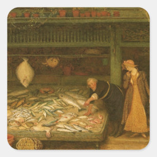 A Fishmonger's Shop by Frederick Walker Square Sticker