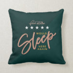 A Five Star Sleep Review Emerald Cushion<br><div class="desc">A humourous addition to a guest room or the comfiest couch in the house! This hilarious throw pillow features a “five star review” for best sleep ever. Review reads “would sleep here again”. Background has emerald green diagonal colour blocks and the reverse matches with a set of five stars along...</div>