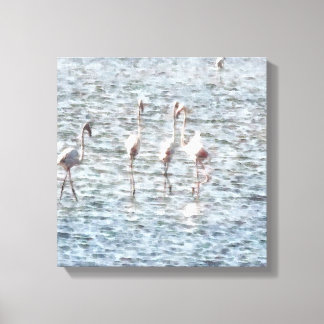 A Flamboyant Pat Of Flamingos Canvas Print
