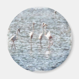 A Flamboyant Pat Of Flamingos Magnet