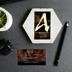 A Flame Monogram Business Card