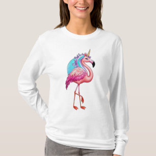 A flamingo with a unicorn horn. T-Shirt