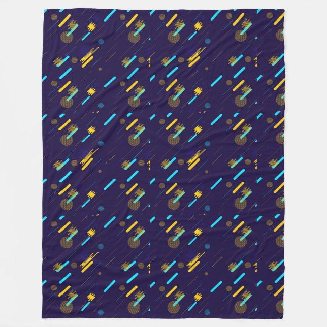 A fleece blanket featuring a colourful repeating (Front)