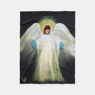 A fleece throw, angel print blanket