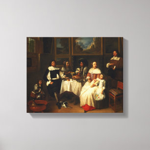 A Flemish Family at Dinner Canvas Print