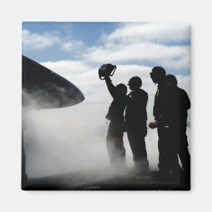 A flight deck crew member magnet