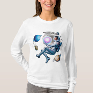 A floating asteroid covered with a tiny village T-Shirt