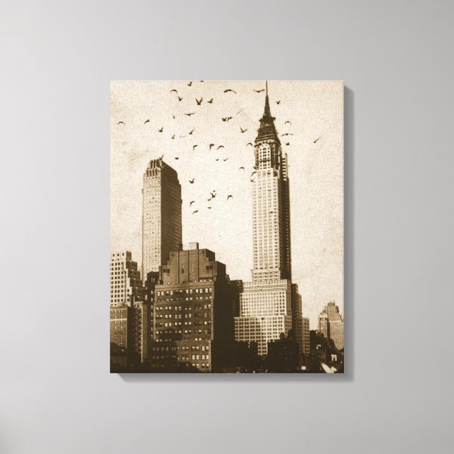 A flock of birds flying canvas print (Front)