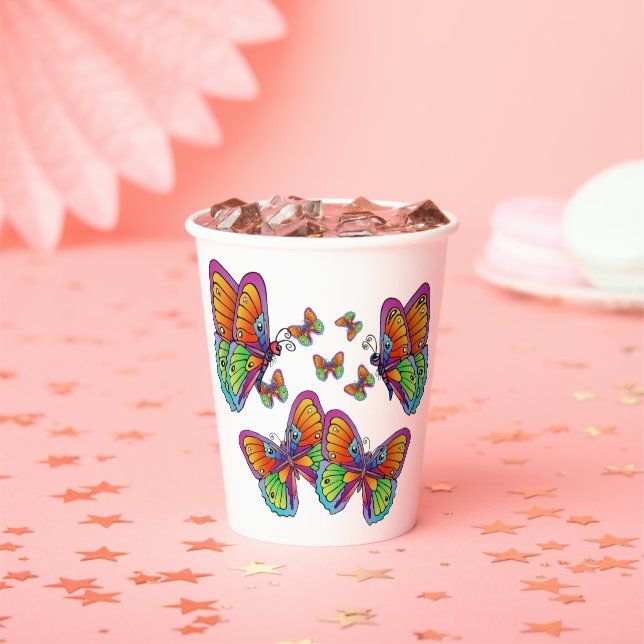 A Flock of Butterflies Paper Cups (Insitu)