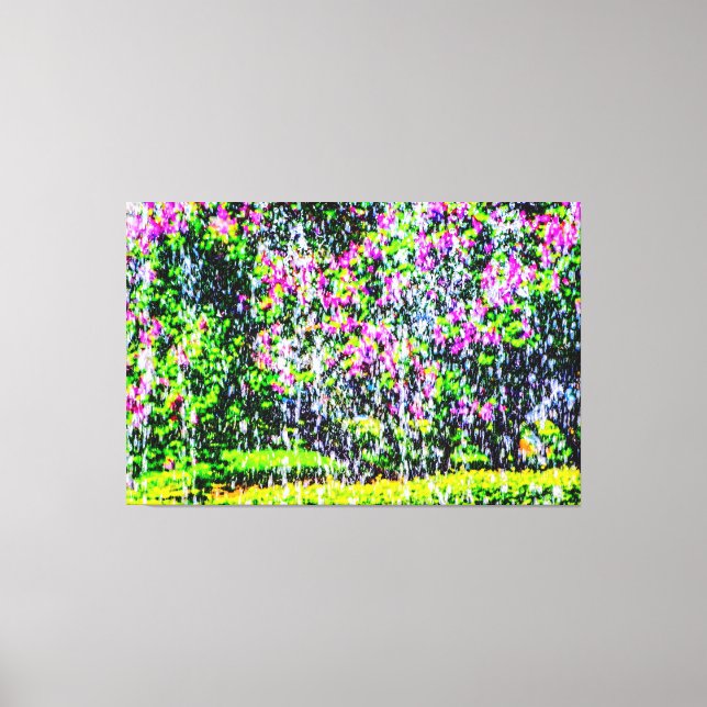 A Floral Abstract Art Of Lilacs And Water Canvas Print (Front)