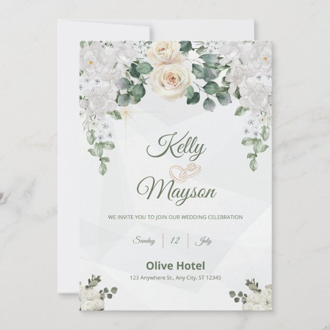 A Floral Affair Wedding Invitation (Front)