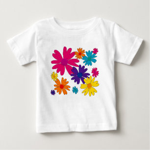 A floral bed of daisy flowers baby T-Shirt