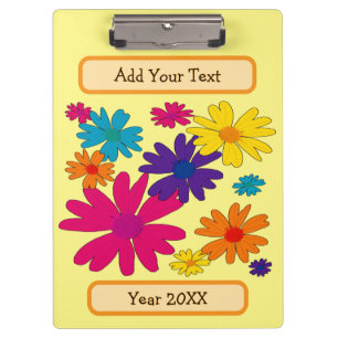 A floral bed of daisy flowers clipboard