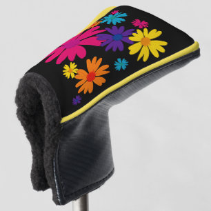 A floral bed of daisy flowers  golf head cover