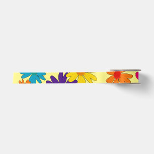 A floral bed of daisy flowers satin ribbon