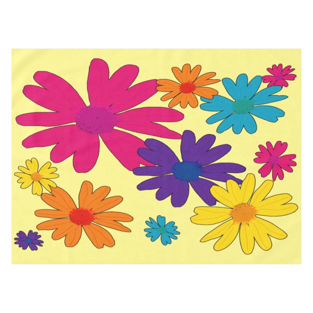 A floral bed of daisy flowers  tablecloth (Front (Horizontal))