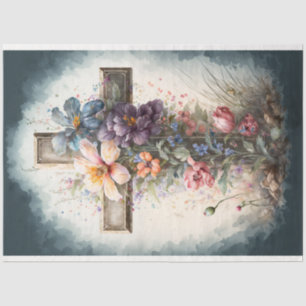 A Floral Cross Series Design 12 Tissue Paper