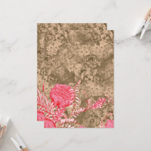 A floral design featuring vibrant pink peonies at invitation
