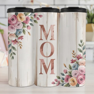 A Floral Mum Greeting Thermal Tumbler