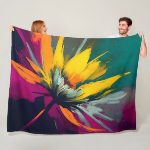 A Floral Odyssey – Expressive Bloom In Motion Fleece Blanket