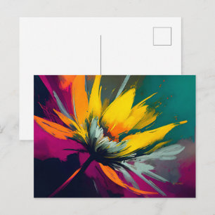 A Floral Odyssey – Expressive Bloom In Motion Postcard