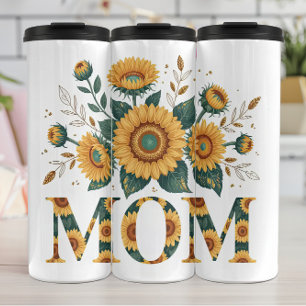 A Floral Sunflower Mum Greeting Thermal Tumbler