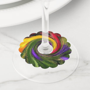 "A Floral Twist" Scalloped Wine Glass Tags