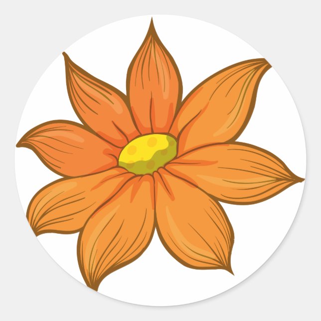 A flower classic round sticker (Front)